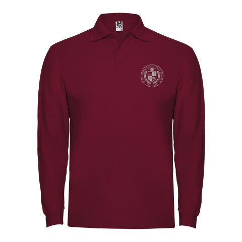 Werbeartikel Estrella Langarm Poloshirt für Herren – garnet – M – mit Logo bedruckt