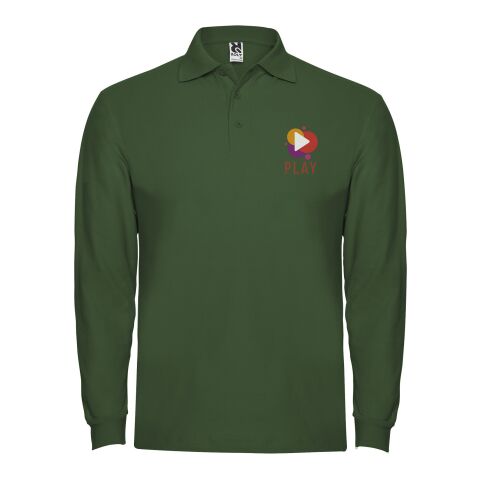 48h Express-Druck Werbeartikel Estrella Langarm Poloshirt für Herren – dunkelgrün – 2XL – mit Logo bedruckt