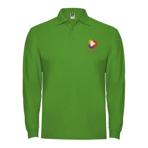 48h Express-Druck Werbeartikel Estrella Langarm Poloshirt für Herren – grass green – 3XL – mit Logo bedruckt