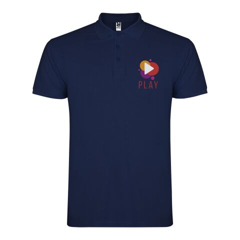 48h Express-Druck Werbeartikel Star Poloshirt für Herren – navy blue – S – mit Logo bedruckt