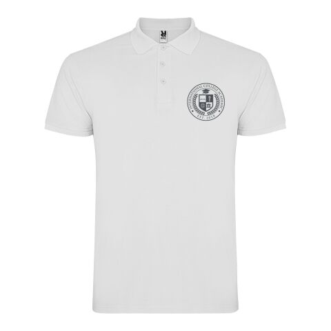 Werbeartikel Star Poloshirt für Herren – absolutes weiß – XL – mit Logo bedruckt