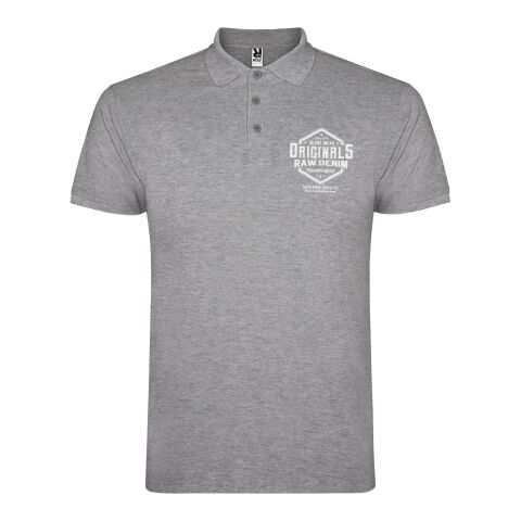 Werbeartikel Star Poloshirt für Herren – marl grey – XL – mit Logo bedruckt