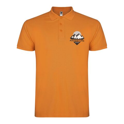 Werbeartikel Star Poloshirt für Herren – orange – L – mit Logo bedruckt