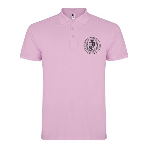 Werbeartikel Star Poloshirt für Herren – hellrosa – S – mit Logo bedruckt