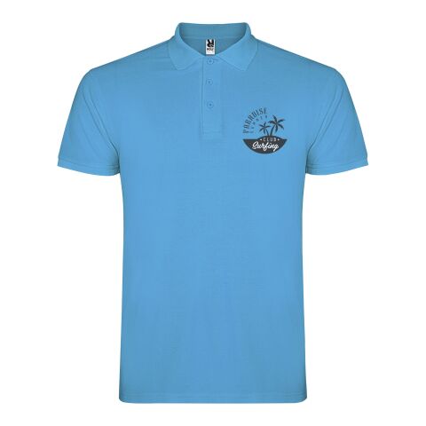 Werbeartikel Star Poloshirt für Herren – Türkis – XL – mit Logo bedruckt