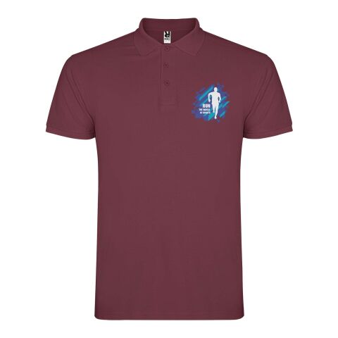 Werbeartikel Star Poloshirt für Herren – berry red – 2XL – mit Logo bedruckt