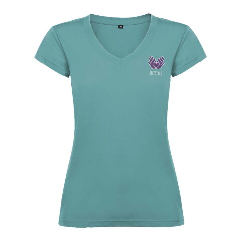 Victoria T-Shirt mit V-Ausschnitt für Damen Standard | Dusty Blue | M | ohne Werbeanbringung | Nicht verfügbar | Nicht verfügbar | Nicht verfügbar