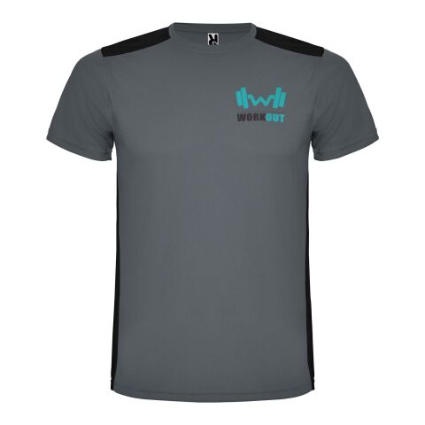 48h Express-Druck Werbeartikel Detroit T-Shirt Unisex aus recyceltem Material – ebony-schwarz – M – mit Logo bedruckt