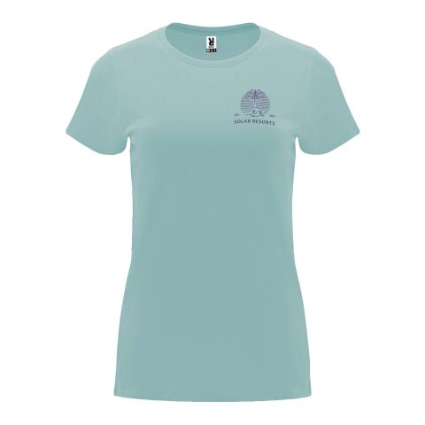 Werbeartikel Capri T-Shirt für Damen | Washed Blue | mit Logo bedrucken