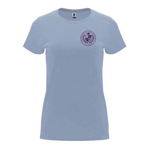 Werbeartikel Capri T-Shirt für Damen – zen blue – L – mit Logo bedruckt