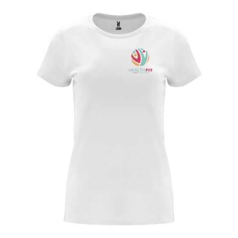 Werbeartikel Capri T-Shirt für Damen – absolutes weiß – 3XL – mit Logo bedruckt