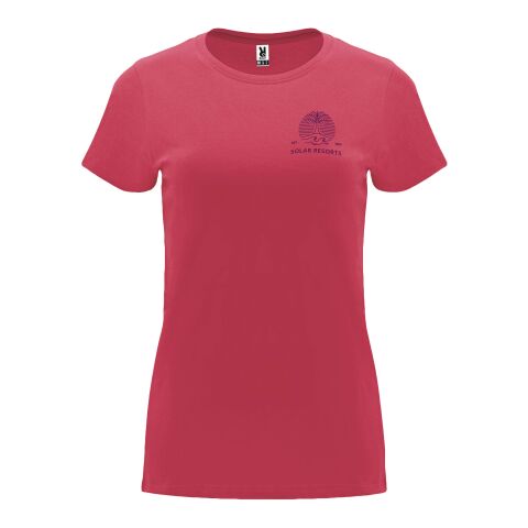 Werbeartikel Capri T-Shirt für Damen – chrysanthemum red – S – mit Logo bedruckt
