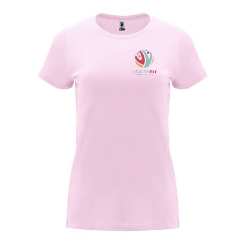 48h Express-Druck Werbeartikel Capri T-Shirt für Damen – hellrosa – M – mit Logo bedruckt