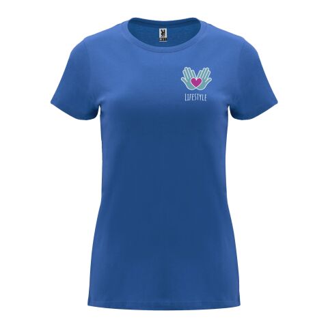 Werbeartikel Capri T-Shirt für Damen – royalblau – XL – mit Logo bedruckt