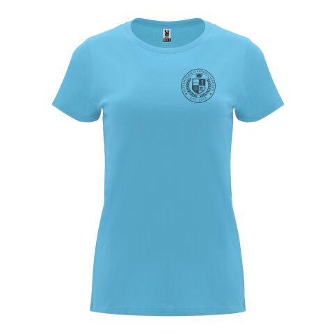 Werbeartikel Capri T-Shirt für Damen – türkis – 3XL – mit Logo bedruckt
