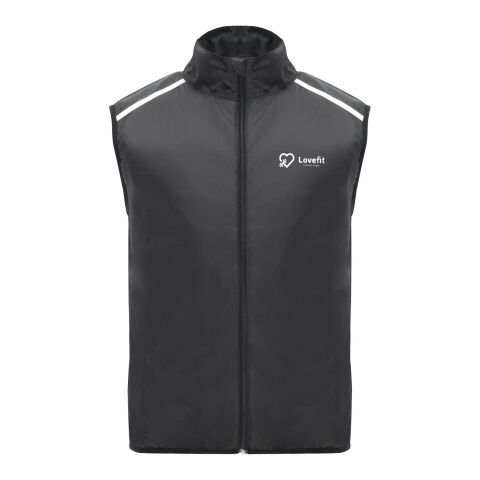 48h Express-Druck Werbeartikel Jannu leichte Laufweste Unisex – Schwarz – S – mit Logo bedruckt