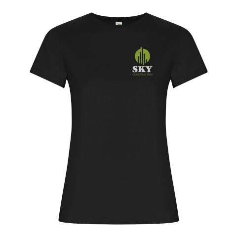 Werbeartikel Golden T-Shirt für Damen – schwarz – 2XL – mit Logo bedruckt