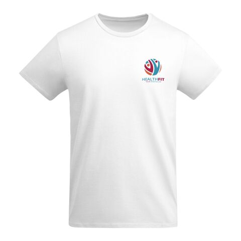 Werbeartikel T-Shirt Breda – weiss – mit Logo bedruckt 48h Express-Druck nachhaltig Gr. S