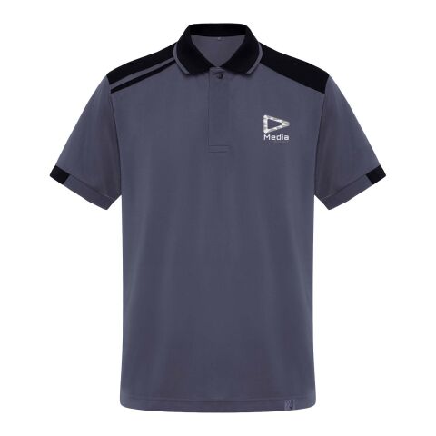 48h Express-Druck Werbeartikel Samurai Kurzärmeliges Poloshirt mit antibakterieller Wirkung, 160 g/m2, unisex – Lead-schwarz – 2XL – mit Logo bedruckt