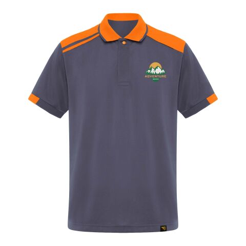 Werbeartikel Samurai Kurzärmeliges Poloshirt mit antibakterieller Wirkung, 160 g/m2, unisex – Lead-orange – S – mit Logo bedruckt