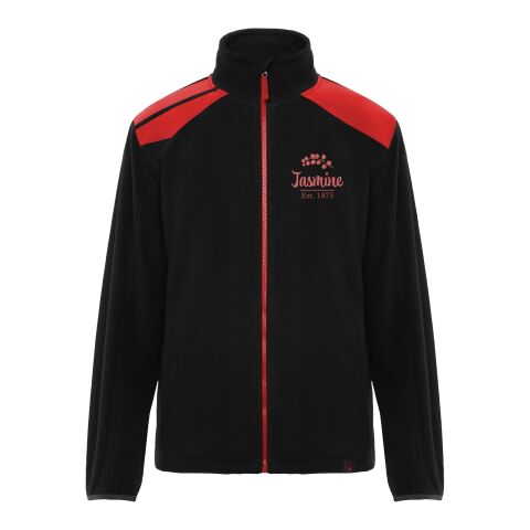 Werbeartikel Terrano Mikrofleecejacke, unisex – schwarz-rot – S – mit Logo bedruckt