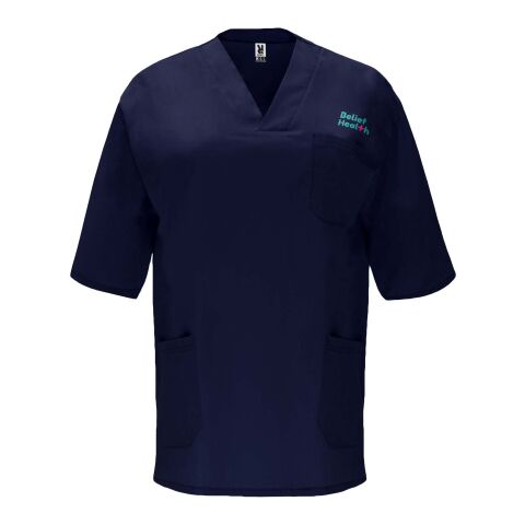 Werbeartikel Panacea Kurzärmeliges Arbeitshemd, 160 g/m2, unisex – Navy Blue – 3XL – mit Logo bedruckt