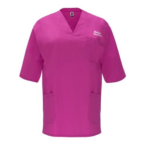 Arbeitskleidung Panacea Kurzarm-Arbeitshemd – violett – mit Logo bedruckt 48h Express-Druck unisex Gr. XL