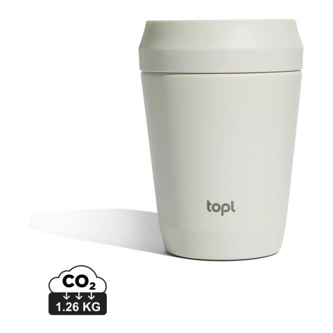 Werbeartikel 236 ml Topl Trinkbecher aus recyceltem Edelstahl, vakuumisoliert mit patentiertem 360°-Deckel & RCS-Zertifizierung – braun – mit Logo