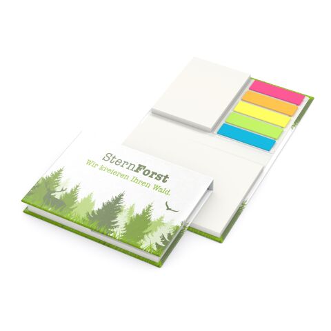 Nachhaltiger Werbeartikel Haftnotiz-Set Brüssel RECYCLING 50/50 Haftzettel Umschlag recycelt – 105 × 78 mm – mit Logo bedruckt