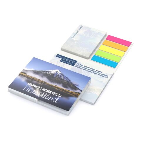 Nachhaltiger Werbeartikel Haftnotiz-Set Brüssel RECYCLING 50/50 Haftzettel Umschlag recycelt – 100 × 73 mm – mit Logo bedruckt