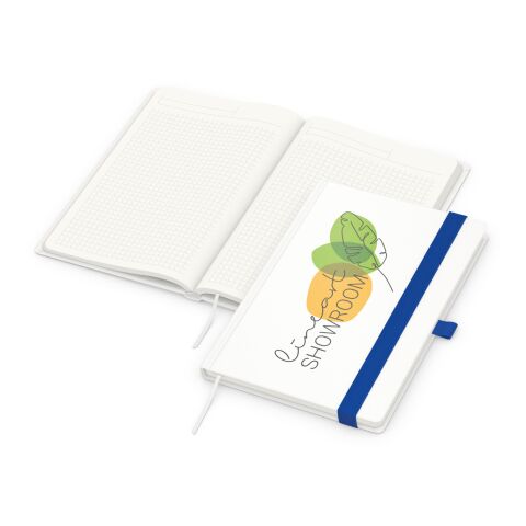 Nachhaltiger Werbeartikel Notizbuch Match-Book RECYCLING Hardcover individuell bedruckt – Mittelblau