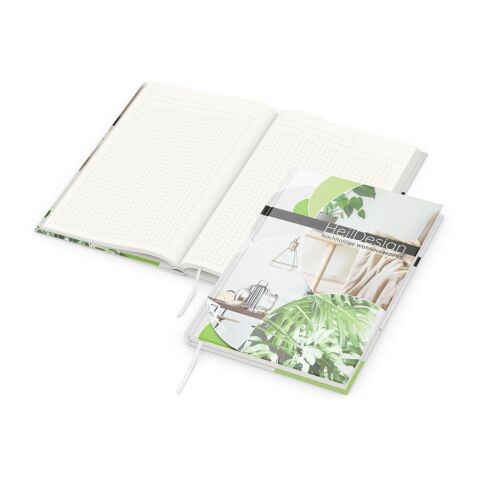 Nachhaltiger Werbeartikel Notizbuch Note-Book RECYCLING Ecken spitz Papier-Hardcover individuell bedruckt – DIN A5 – mit Logo bedruckt