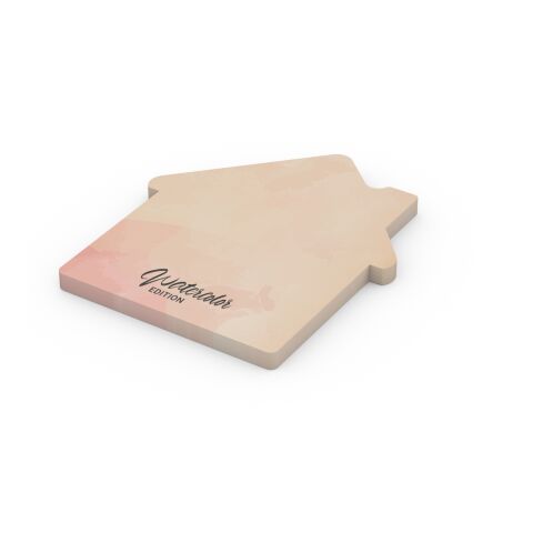 Nachhaltiger Werbeartikel Haftnotizblock Form 100 × 72 mm RECYCLING formgestanzt – 80 × 66 mm – mit Logo bedruckt