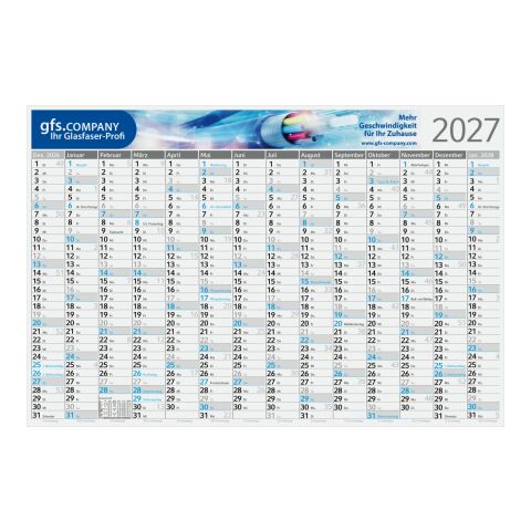 Wandplaner Pure Bambuspapier 980 × 660 mm Dez. Vorjahr – Jan. Folgejahr Weiß | 980 × 660 mm | ohne Werbeanbringung | Individuell (CMYK)