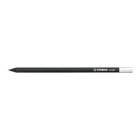 STABILO Grafitstift schwarz mit Metallkapsel schwarz/silber | ohne Werbeanbringung | Nicht verfügbar | Nicht verfügbar