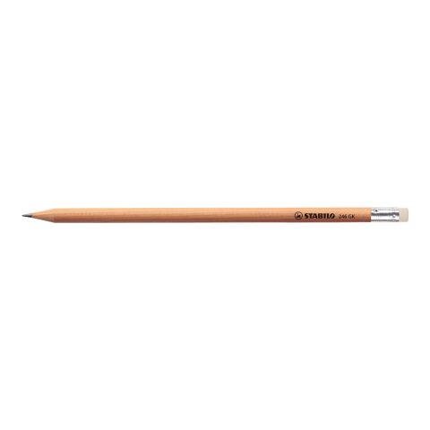 STABILO Grafitstift natur rund mit Radiergummi