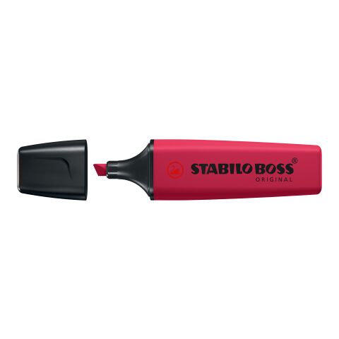 Werbeartikel STABILO BOSS ORIGINAL NatureCOLORS Leuchtmarkierer – dunkelrot – mit Logo bedruckt