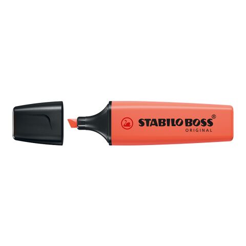 Werbeartikel STABILO BOSS ORIGINAL Pastel Leuchtmarkierer – rot – mit Logo bedruckt