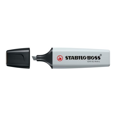 Werbeartikel STABILO BOSS ORIGINAL Pastel Leuchtmarkierer – grau – mit Logo bedruckt