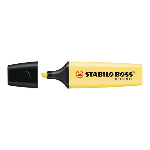 Werbeartikel STABILO BOSS ORIGINAL Pastel Leuchtmarkierer – gelb – mit Logo bedruckt