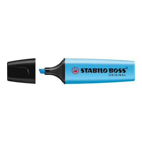 Werbeartikel STABILO BOSS ORIGINAL Leuchtmarkierer – blau – mit Logo bedruckt