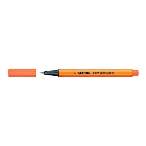 Werbeartikel STABILO point 88 Mini Fineliner – neonorange – mit Logo bedruckt