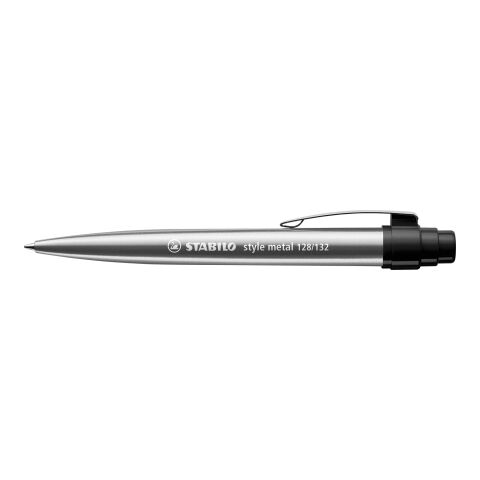 Werbeartikel STABILO style metal Kugelschreiber – silber/schwarz – mit Logo bedruckt