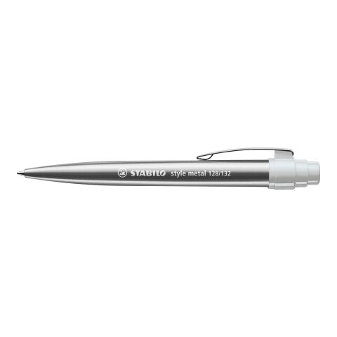 Firmengeschenk STABILO style metal – silber – mit Gravur Druckkugelschreiber hochwertiger Metall-Kugelschreiber mit Jumbomine