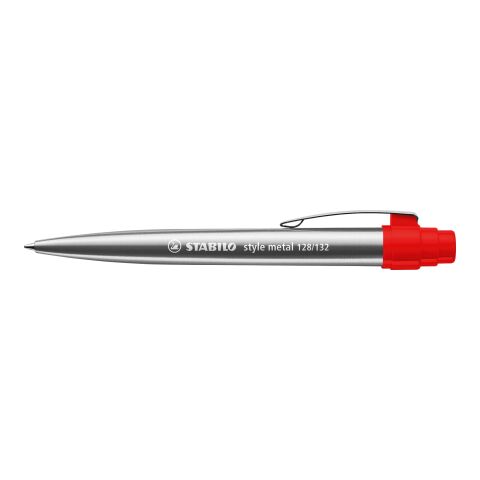 Firmengeschenk STABILO style metal – silber – lasergraviert hochwertiger Druckkugelschreiber mit Jumbomine für Messen und Events