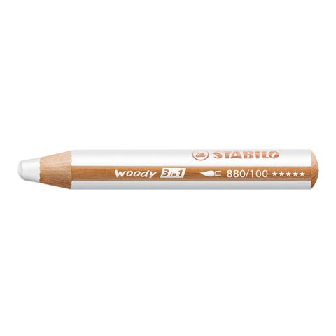 STABILO woody 3 in 1 Farbstift weiß | ohne Werbeanbringung