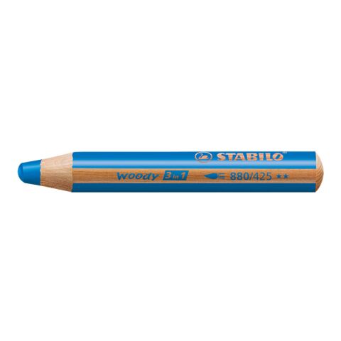 STABILO woody 3 in 1 Farbstift mittelblau | ohne Werbeanbringung