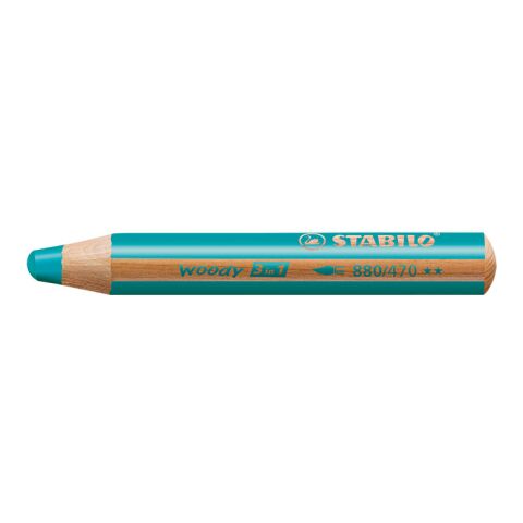 STABILO woody 3 in 1 Farbstift türkis | ohne Werbeanbringung