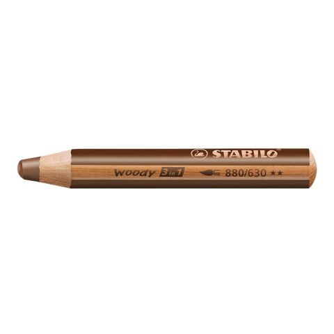 STABILO woody 3 in 1 Farbstift dunkelbraun | ohne Werbeanbringung