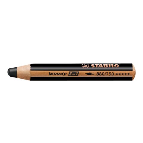 STABILO woody 3 in 1 Farbstift schwarz | ohne Werbeanbringung